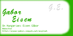 gabor eisen business card